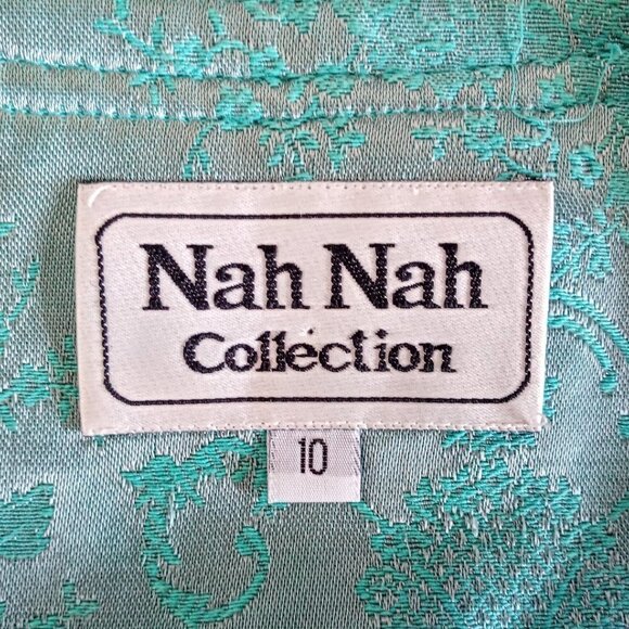 Vintage Nah Nah Collection Aqua Blue Jacquard Jacket - Picture 5 of 5